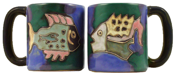 Mara Stoneware 16 Oz. Fish Mugs (Set of 2)