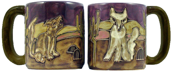 Mara Stoneware 16 Oz. Coyotes Mugs (Set of 2)