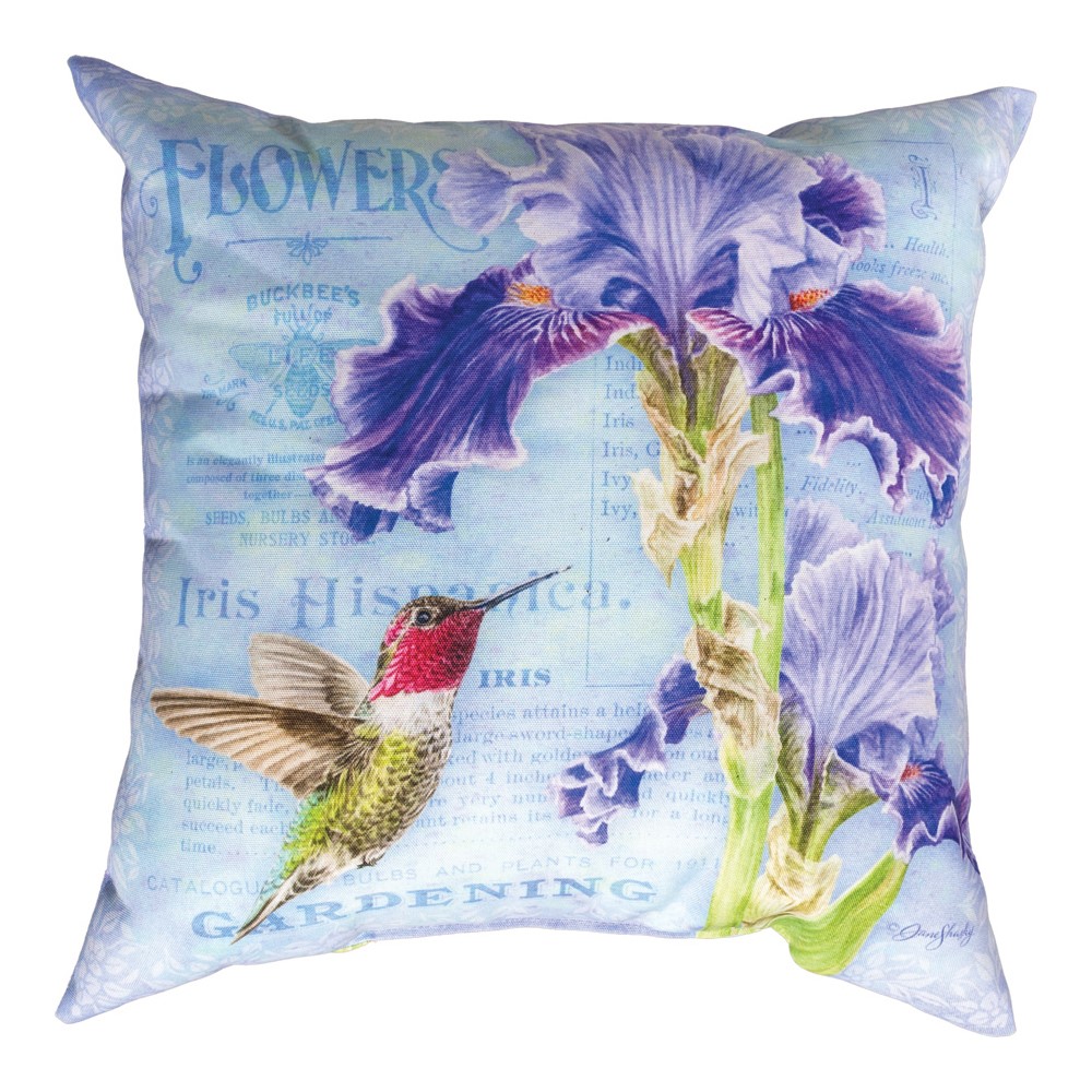 Iris And Hummingbird Climaweave Pillow 18β³ x 18β³ (Set of 2)