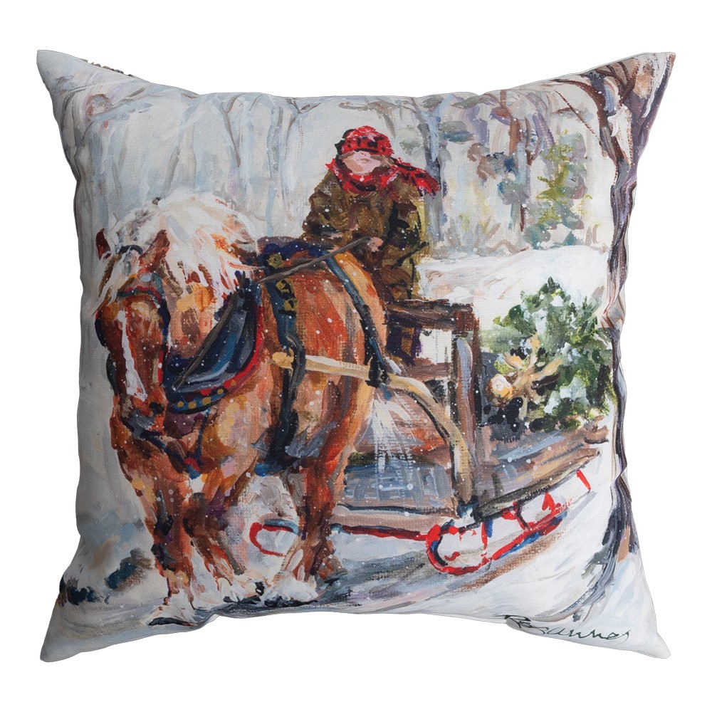 Bringing Home The Christmas Tree Climaweave Pillow 18″ x 18″ (Set of 2)