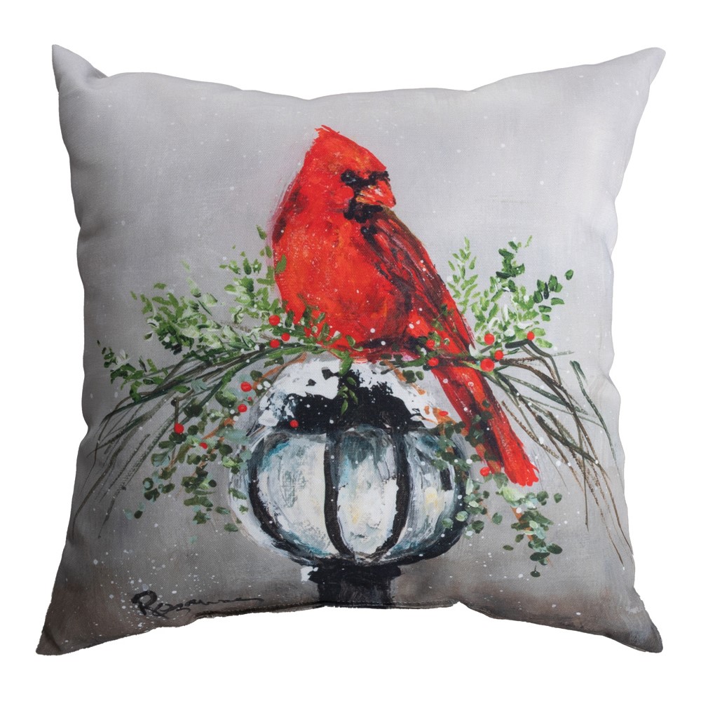 Cardinal On Light Post Climaweave Pillow 18″ x 18″ (Set of 2)