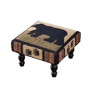Adirondack Bear Hooked Stool