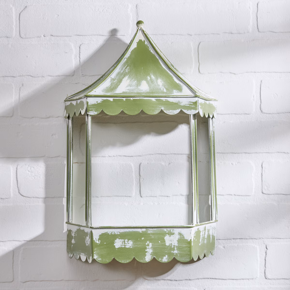 Green Metal Scalloped Shelf