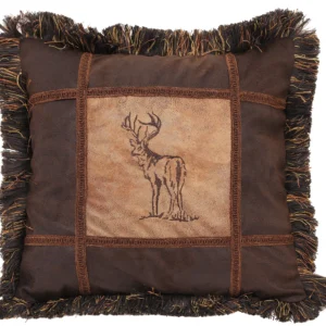 Embroidered Buck Pillow
