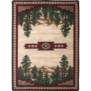 Autumn Point - Wine - Mountain Lodge Retreat Area Rug