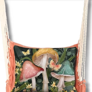 4-Piece Swing Set Living Coral w/ Mushroom Trio Pillow