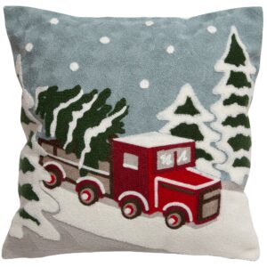 Snow Truck Holiday Pillow