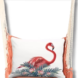 4-Piece Swing Set Living Coral w/ Vivid Flamingo Pink Pillow