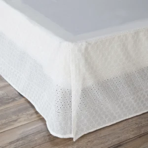 White Eyelet Lace Bed Skirt