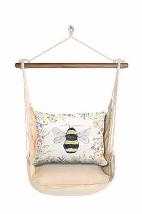 4-Piece Swing Set Magnolia Stripe w/ Floral Bee Pillow