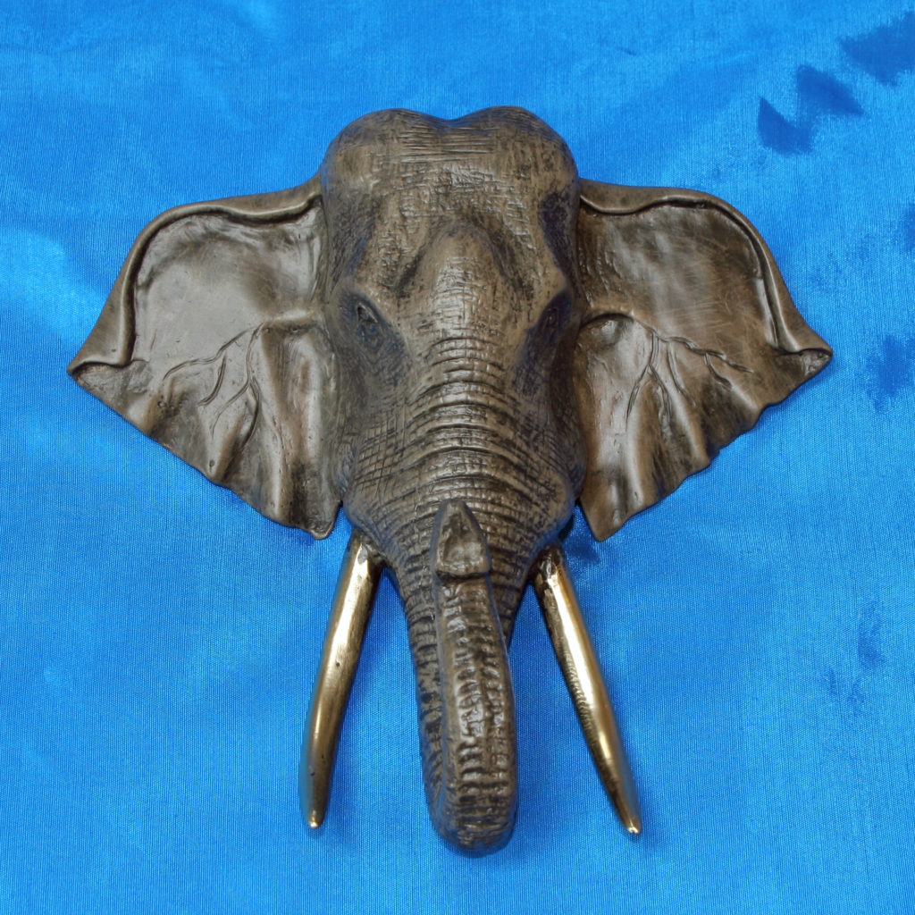 Elephant Bronze Sculpture Head by Barry Stein Sculptures