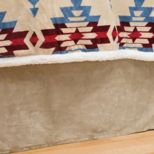 Solid Khaki Plush Bed Skirt