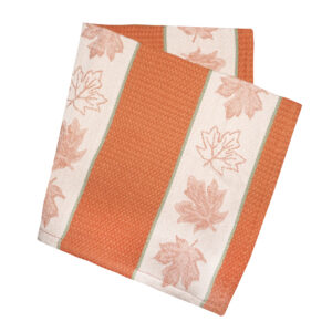 Orange Leaf Jacquard Woven Kitchen Napkins (Pack of 6)