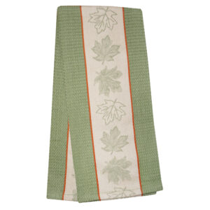 Green Leaf Jacquard Woven Kitchen Towel (Pack of 6)