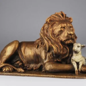 The Lion and the Lamb Small Sculpture by Mark Hopkins
