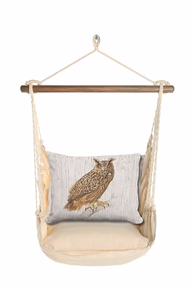 4-Piece Swing Set Magnolia Stripe w/ Owl on Tree Pillow