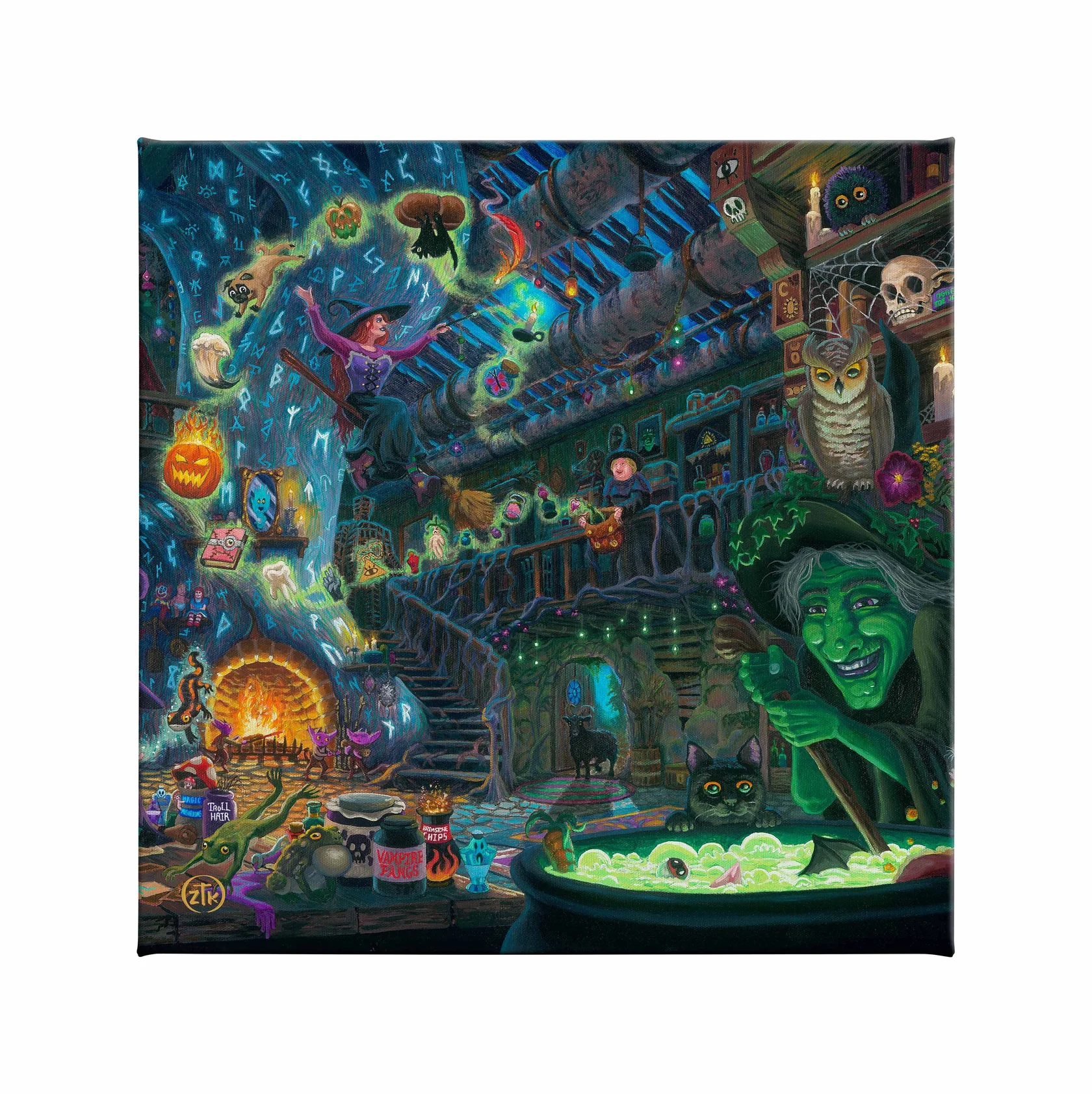 Coven Cottage - 14" x 14" Gallery Wrapped Canvas