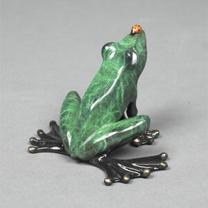 Don’t Bug Me Bronze Frog Sculpture by Barry Stein Sculptures (7 Color Options Available)
