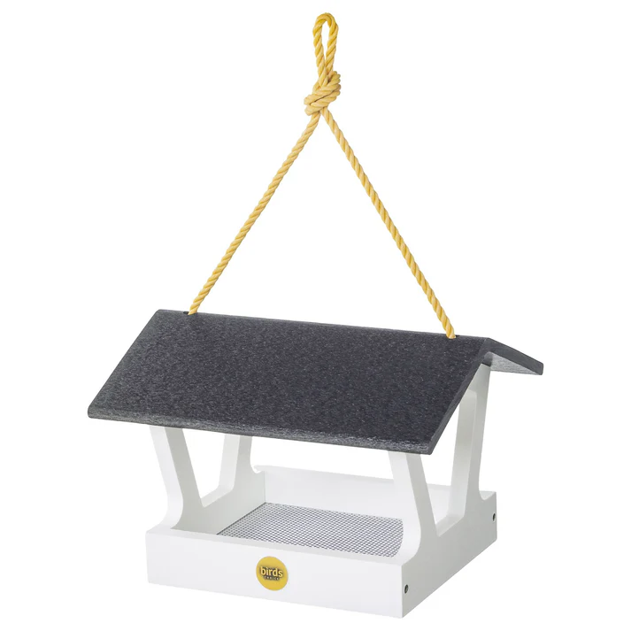 Modern Farmhouse Fly-Thru Bird Feeder in Black and White