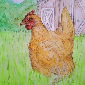 Country Hen Art Print (10.50″ x 14.00″)