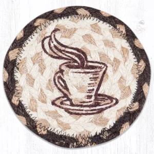 Round Hand Stenciled Coaster with One Good Cup Design (Pack of 2)