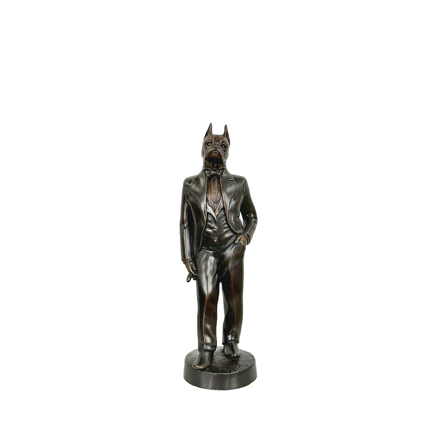 Standing Gentleman Boxer Table-top Bronze Statue