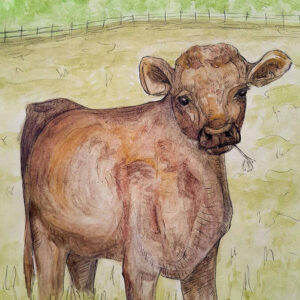 Brown Cow Art Print (10.50″ x 14.00″)