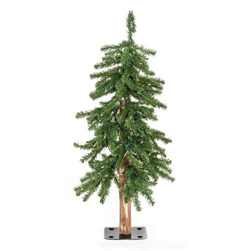 Pre-Lit Alpine Tree, 3 ft.
