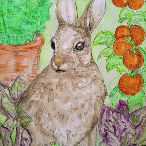 Garden Rabbit Art Print (10.50″ x 14.00″)