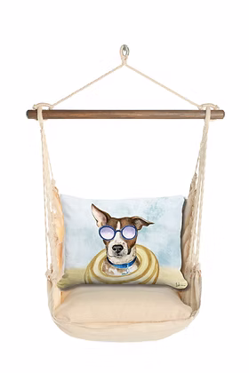 4-Piece Swing Set Magnolia Stripe w/ Cool Dog Pillow