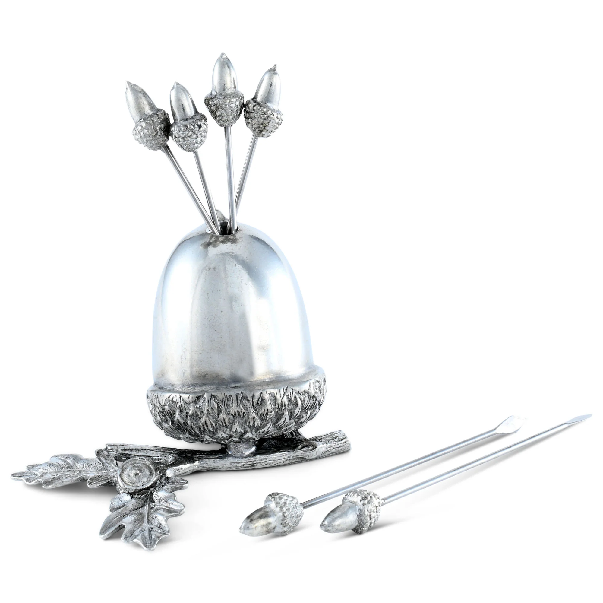 Pewter Acorn Cheese Pick Set