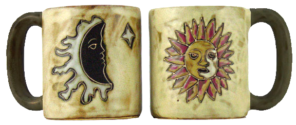 Mara Stoneware 16 Oz. Sun & Moon - Tan Mugs (Set of 2)