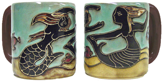 Mara Stoneware 16 Oz. Mermaid Mugs (Set of 2)