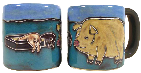 Mara Stoneware 16 Oz. Pig Mugs (Set of 2)