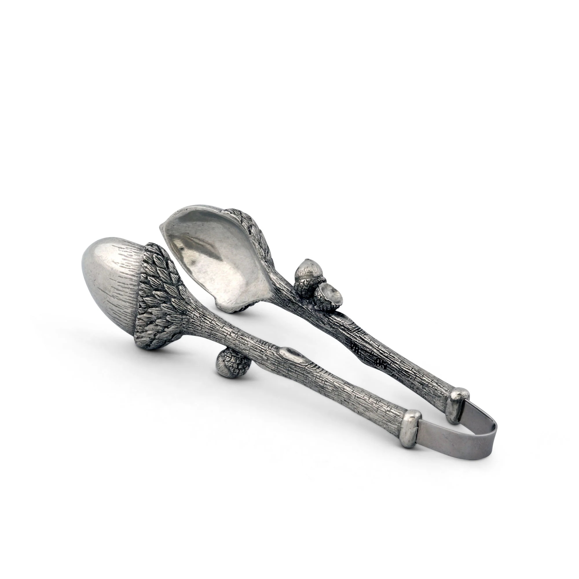 Pewter Acorn Pattern Nut / Sugar Tongs