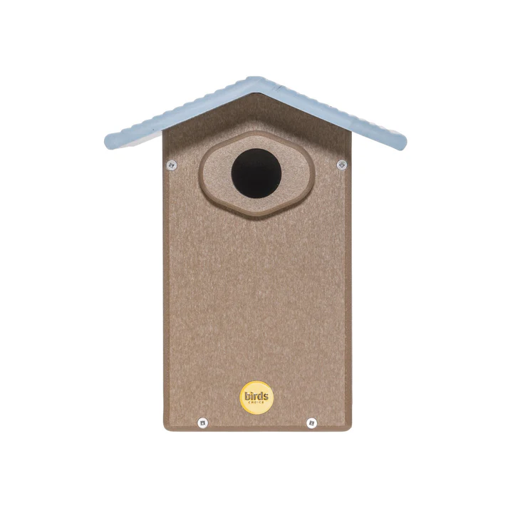 Ultimate Bluebird House in Taupe and Blue Recycled Plastic