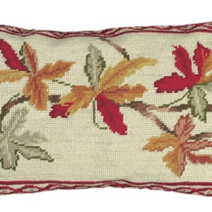 Fall Foliage Needlepoint Down Throw Pillow – Autumn Leaves