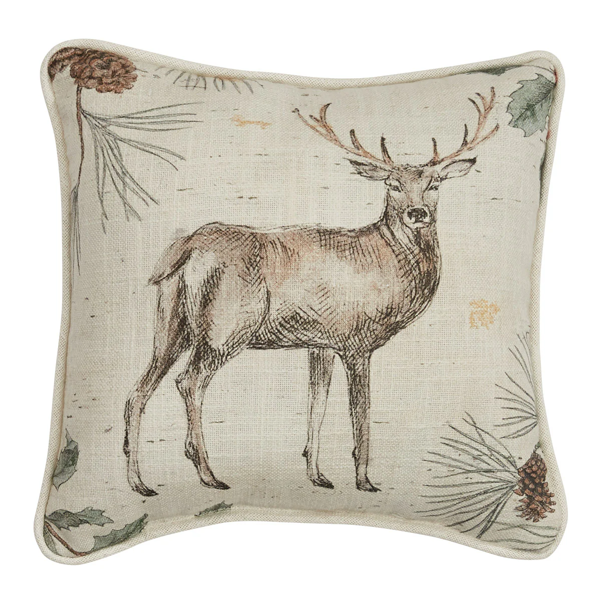 Wild And Beautiful Holiday Deer Pillow 10"