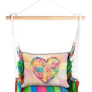 4-Piece Swing Set Le Jardin Nouveau w/ Colorful Heart Pillow