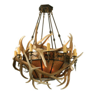 56"W Antlers Elk Chandelier