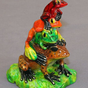 All Stacked Up Bronze Frog Sculpture by Barry Stein Sculptures (5 Color Options Available)