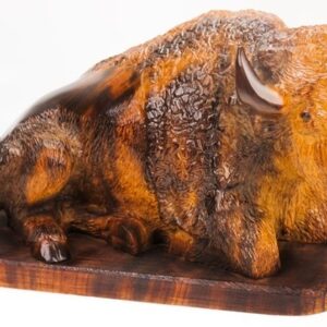 Detailed Resting Buffalo Sculpture