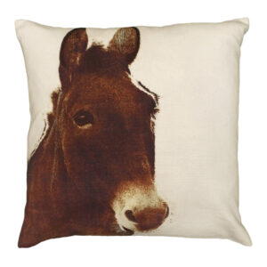 Farm and Ranch Cotton Printed Throw Pillow – Donkey