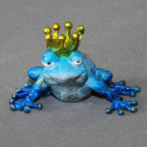 Frog Prince Bronze Sculpture by Barry Stein Sculptures (8 Color Options Available) - Blue