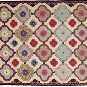 Floral Hooked Wool Rug