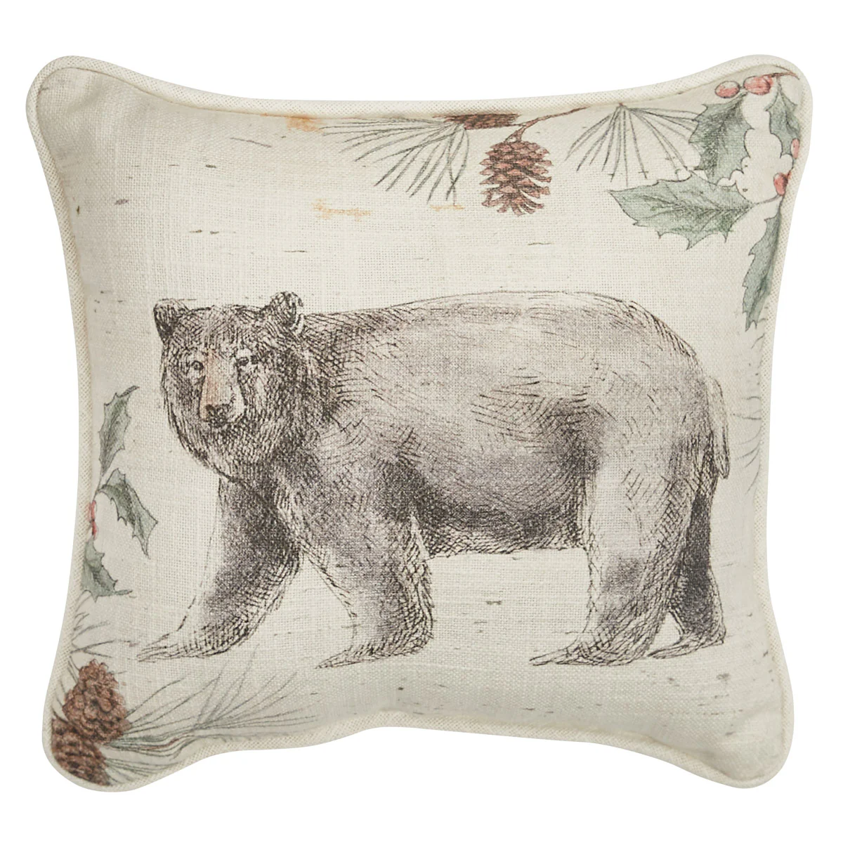 Wild And Beautiful Holiday Bear Pillow 10"