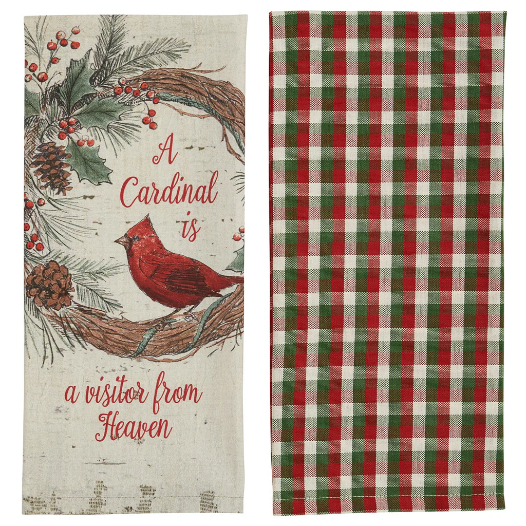 Wild And Beautiful Holiday Cardinal Dishtowel (Set of 2)