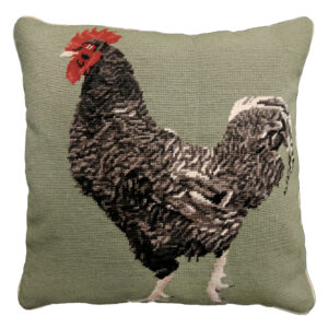 Farm and Ranch Needlepoint Down Throw Pillow – Maran Chicken
