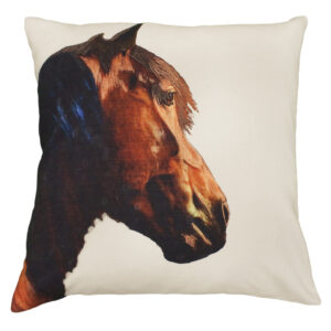 Farm and Ranch Cotton Printed Throw Pillow β Shasta the Horse