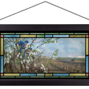Springtime Blues - Bluebirds - Stained Glass Art